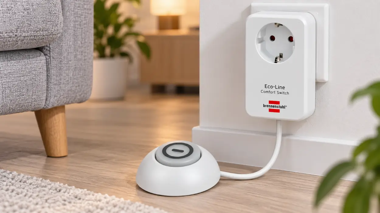 Adaptador de corriente Brennenstuhl Comfort Switch EL CSA 1 con interruptor de mano o pie iluminado