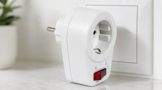 Adaptador Simon con interruptor luminoso y enchufe de pared de 16A para control fácil de dispositivos