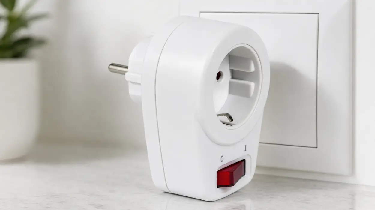 Enchufe de pared Simon con interruptor luminoso para controlar consumo standby