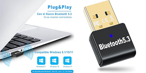 Adaptador compacto USB Bluetooth 5.3 Towkom