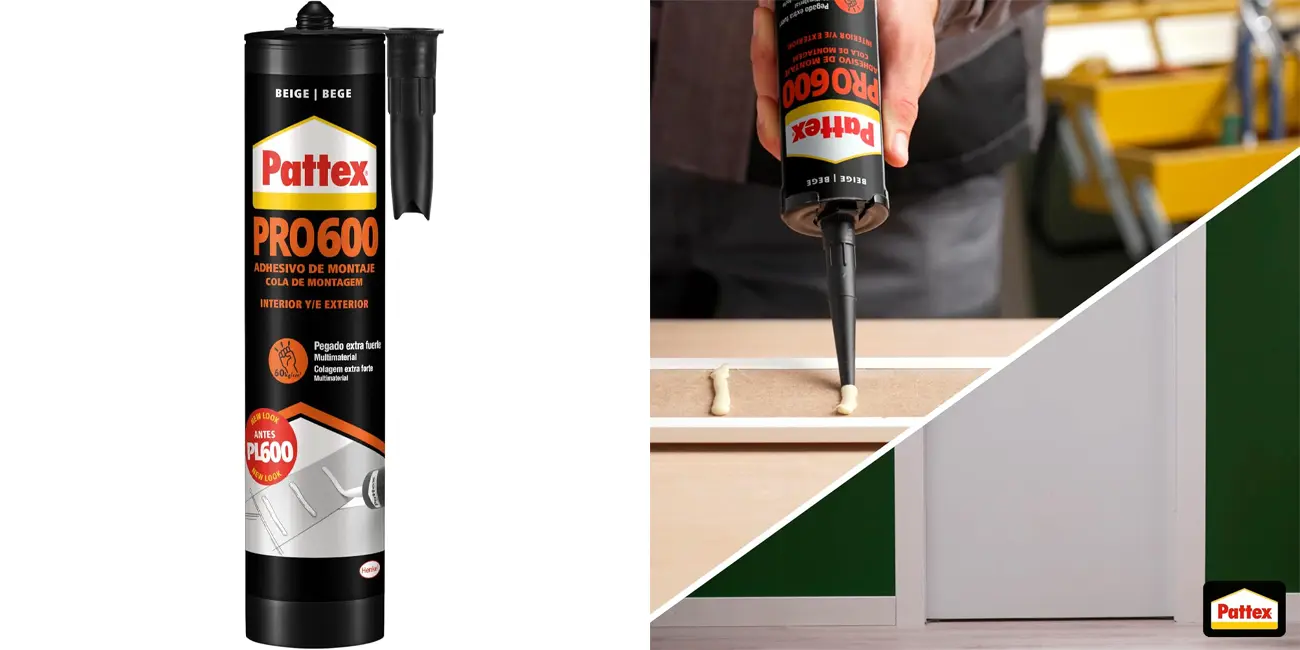 Adhesivo de montaje Pattex Pro600 beige 