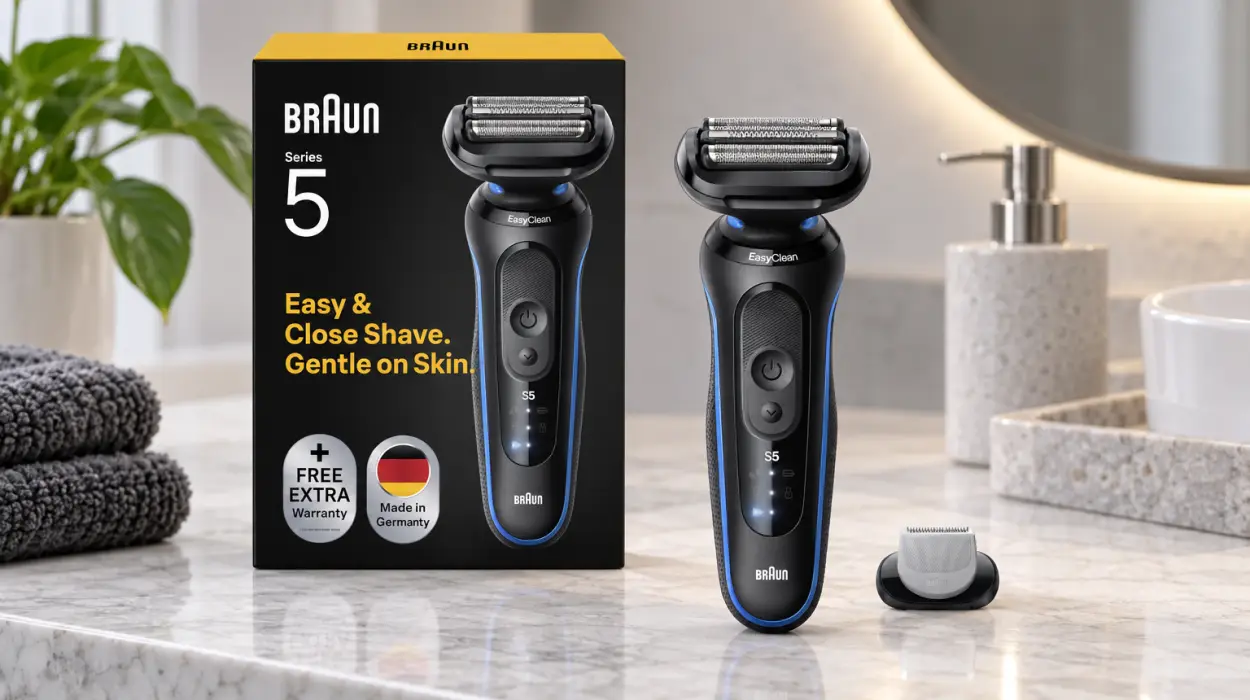Afeitadora eléctrica y recortadora corporal Braun Series 5 52-B1600S con 3 láminas Flex para hombre