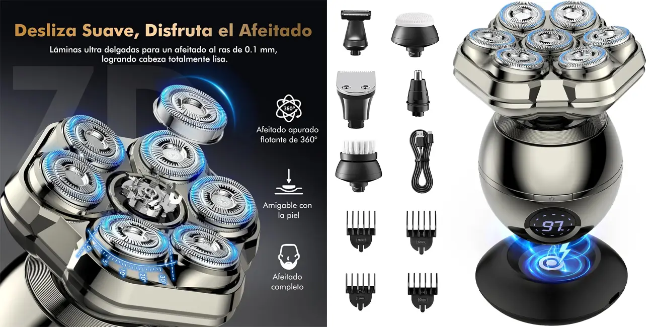 Afeitadora para cabeza iWarmbase 6 en 1