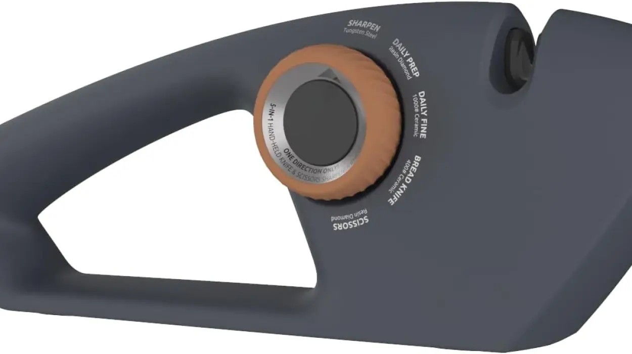 Afilador de cuchillos manual Erised Bifrost con 5 etapas y base antideslizante para cuchillos y tijeras