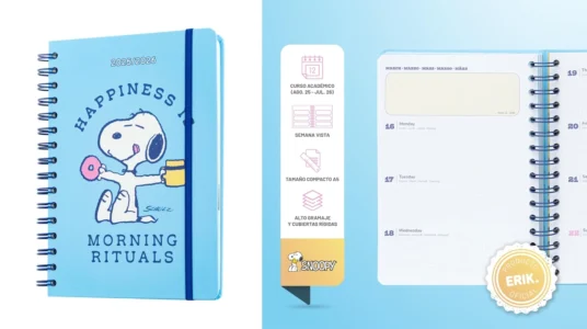 agenda escolar A5 semana vista Snoopy 2025-2026