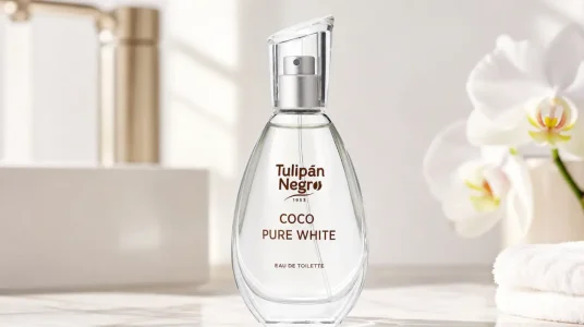 Agua de Colonia Tulipán Negro Coco Pure White dulce y tropical de 50 ml