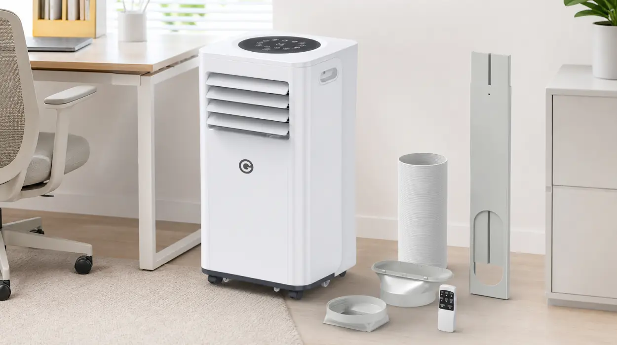 Aire acondicionado portátil 9000 BTU 4 en 1 con mando y temporizador