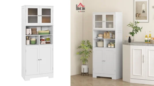 Alacena Homcom cocina puertas vidrio