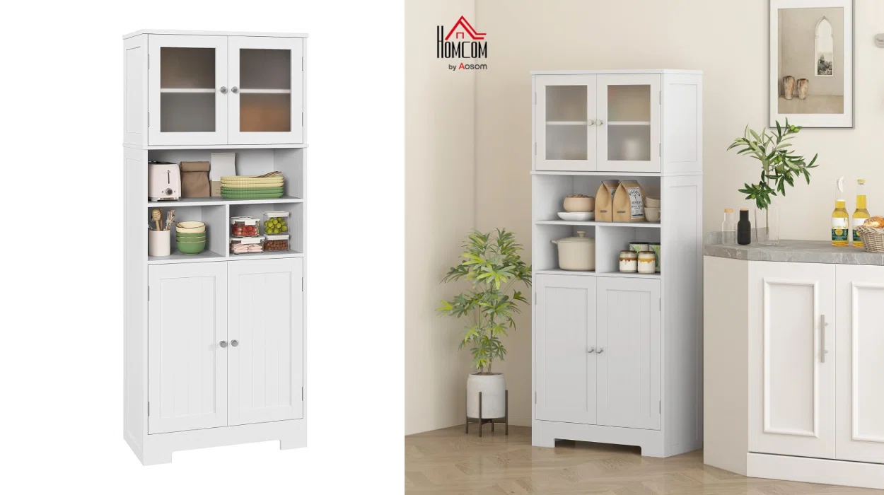 Alacena Homcom cocina puertas vidrio
