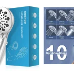 Alcachofa de ducha SURFOU con 2 filtros y 10 tipos de cabezal para alta presión y ahorro de agua