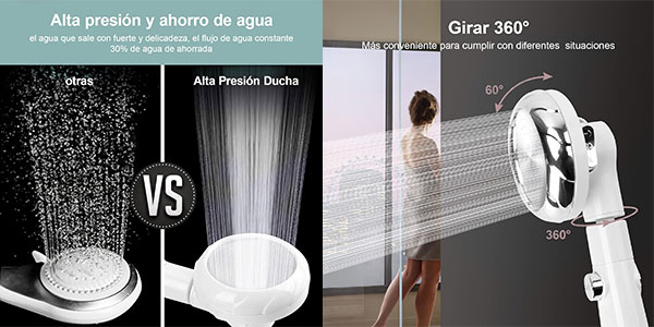 ▷ Chollo Alcachofa de ducha con alta presión por sólo 5,99€ con