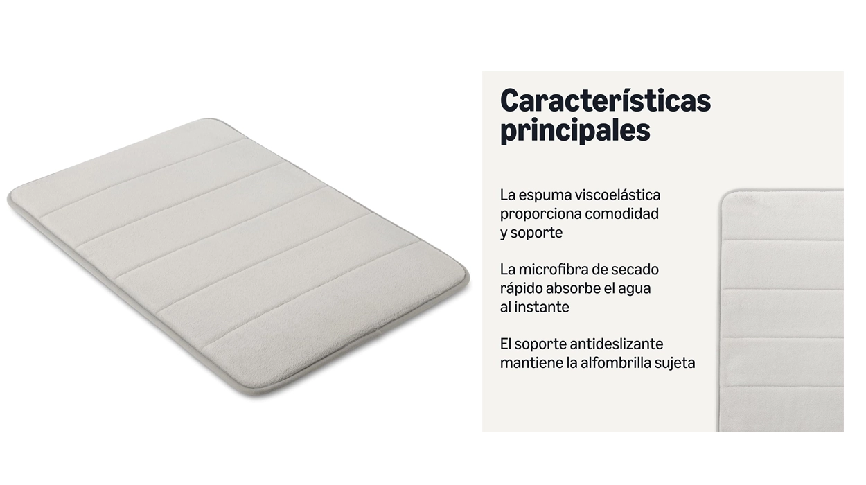alfombra de baño antideslizante Amazon Basics de espuma viscoelástica