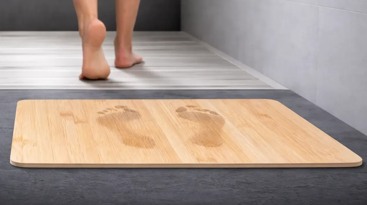 Más limpia, más seca y sin olores: Consigue esta alfombra de baño de diatomita ultra absorbente