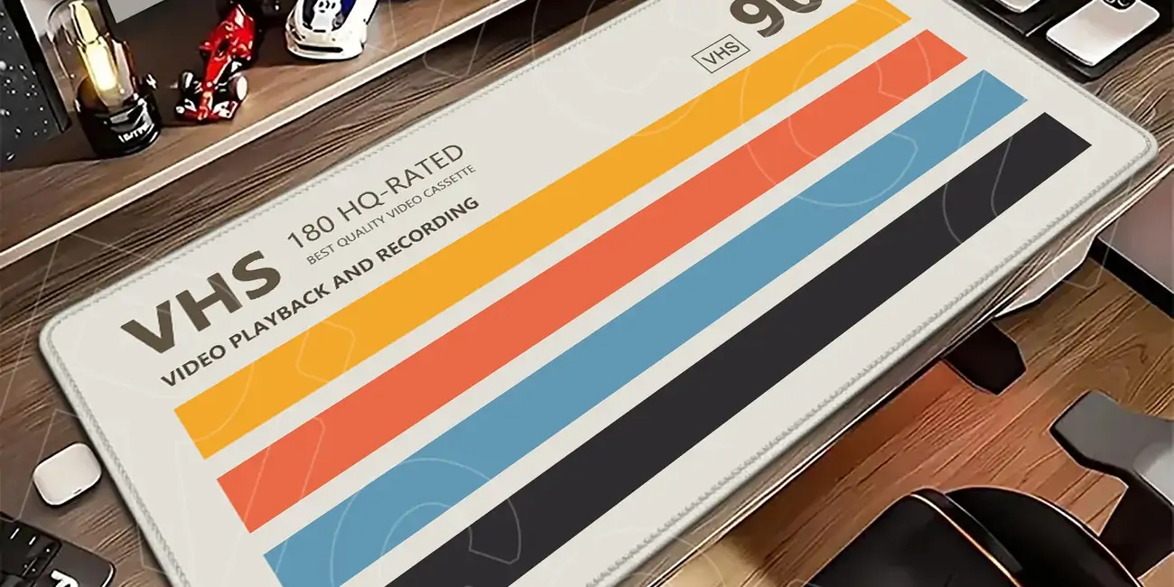 Alfombrilla de ratón VHS Retro XXL de 120 x 60 cm