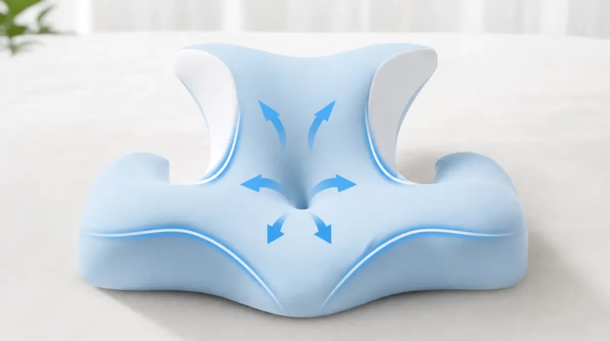 Almohada cervical Cosyland viscoelástica con hueco para las orejas