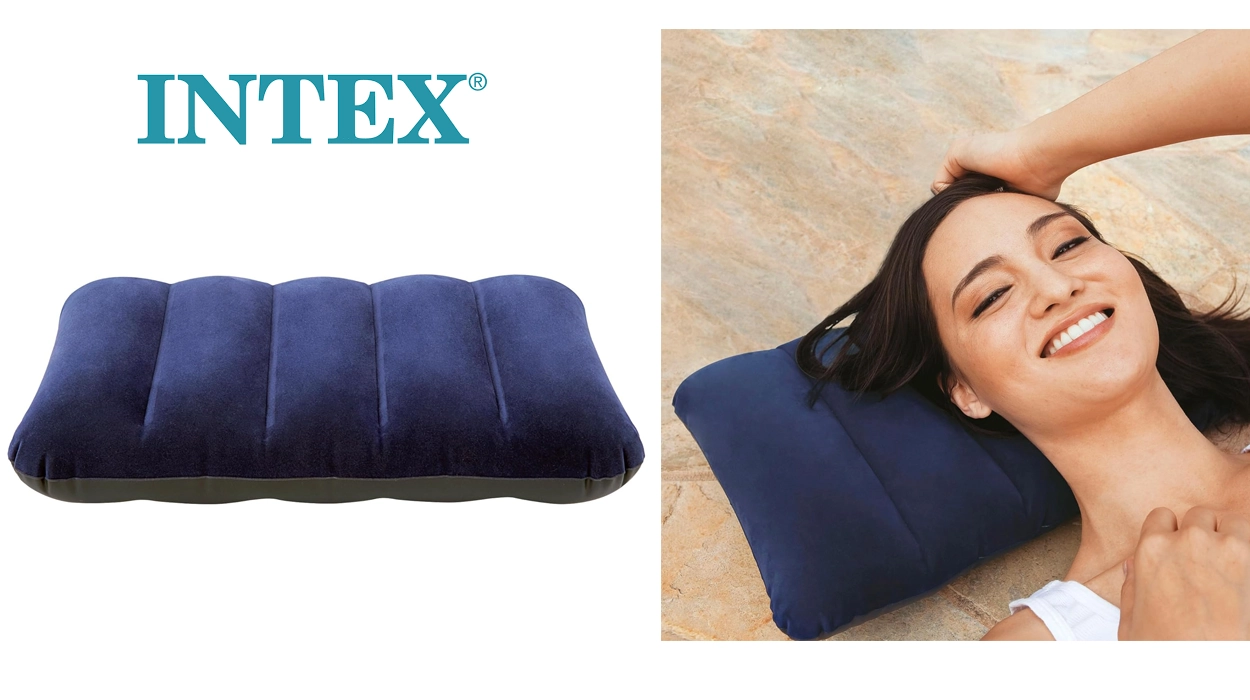 almohada hinchable flocada Intex barata