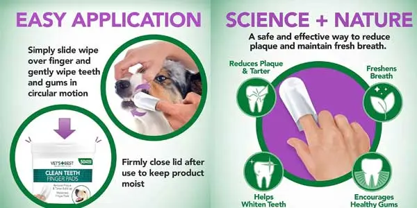 Almohadillas limpieza dientes perros Vet's Best oferta