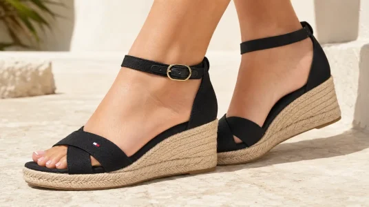 Alpargatas de cuña media para mujer Tommy Hilfiger Espad X Cross