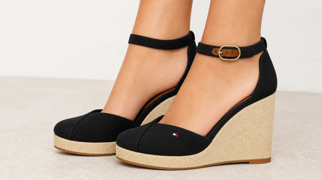 Alpargatas de cuña Tommy Hilfiger Flag Closed Toe para mujer
