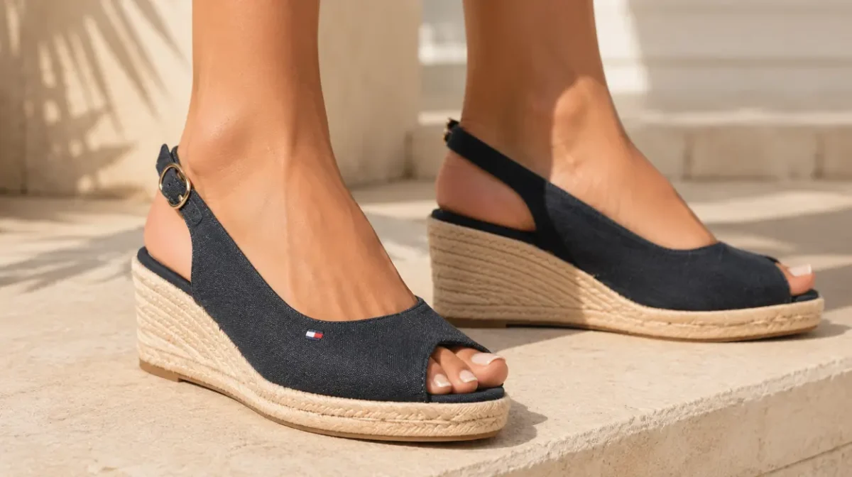 Dale un toque chic a tu look con las alpargatas de cuña Tommy Hilfiger Mid Wedge