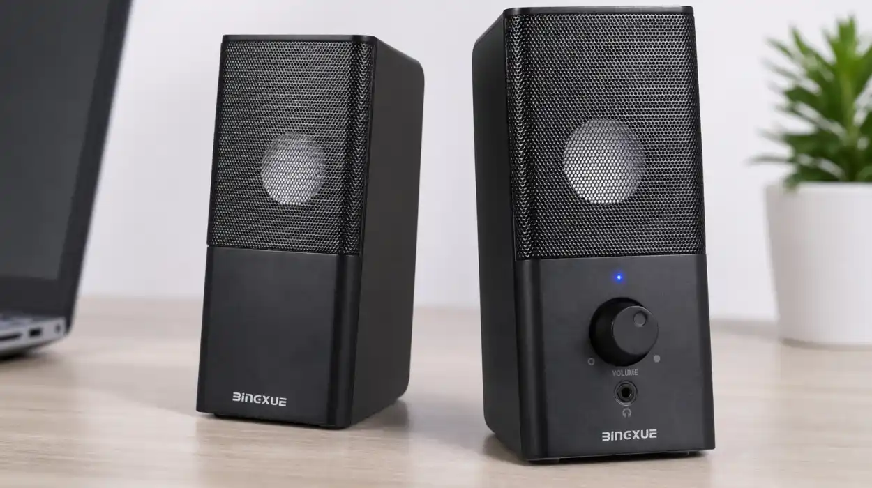 Altavoces de PC Bingxue H21 estéreo con alimentación USB y jack de 3,5 mm