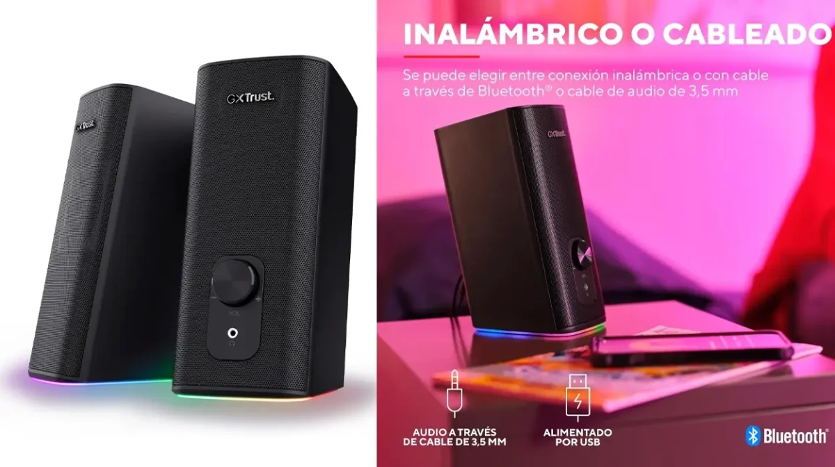 Mejora el sonido de tu PC o de tu móvil con estos altavoces Trust Gaming con Bluetooth que hoy caen de precio a sólo 30,69€