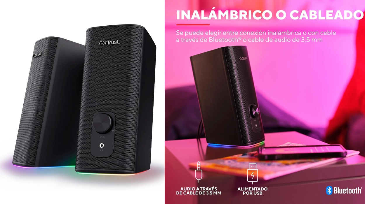 altavoces bluetooth trust gaming gxt 612 cetic pc rgb