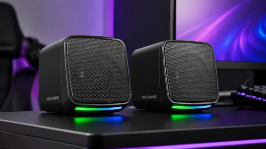 Altavoces Mars Gaming MS-Pro compactos de 10 W con iluminación RGB Flow