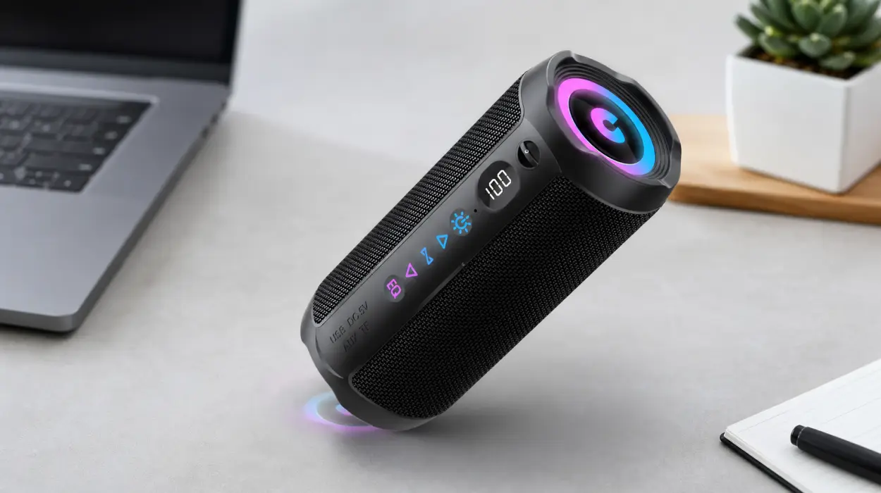 Altavoz Bluetooth portátil RGB de 25W con graves potentes, IPX7 y 25 horas de reproducción