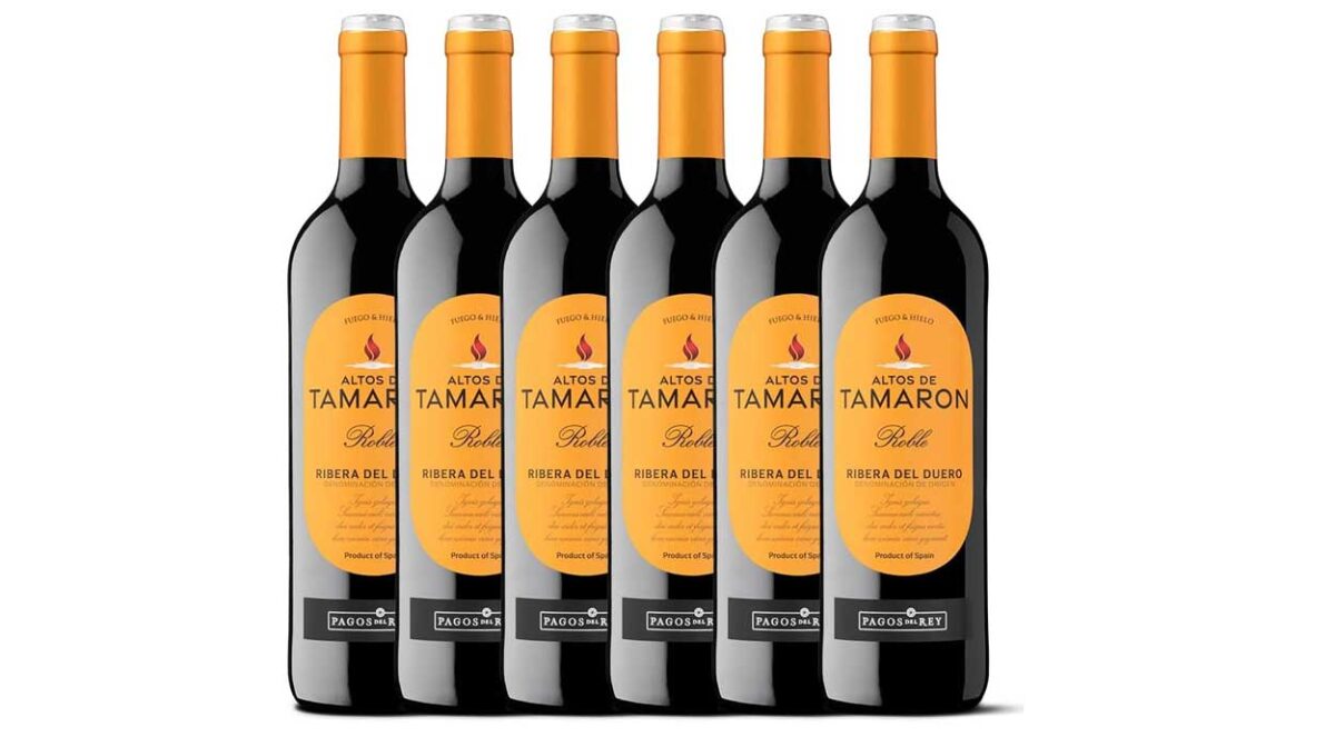 Pack x6 botellas vino tinto Altos de Tamaron Ribera del Duero Roble de 750 ml