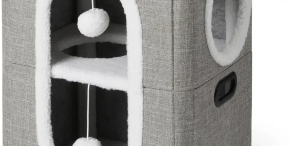 Chollo amazon basics caseta para gatos de 2 pisos