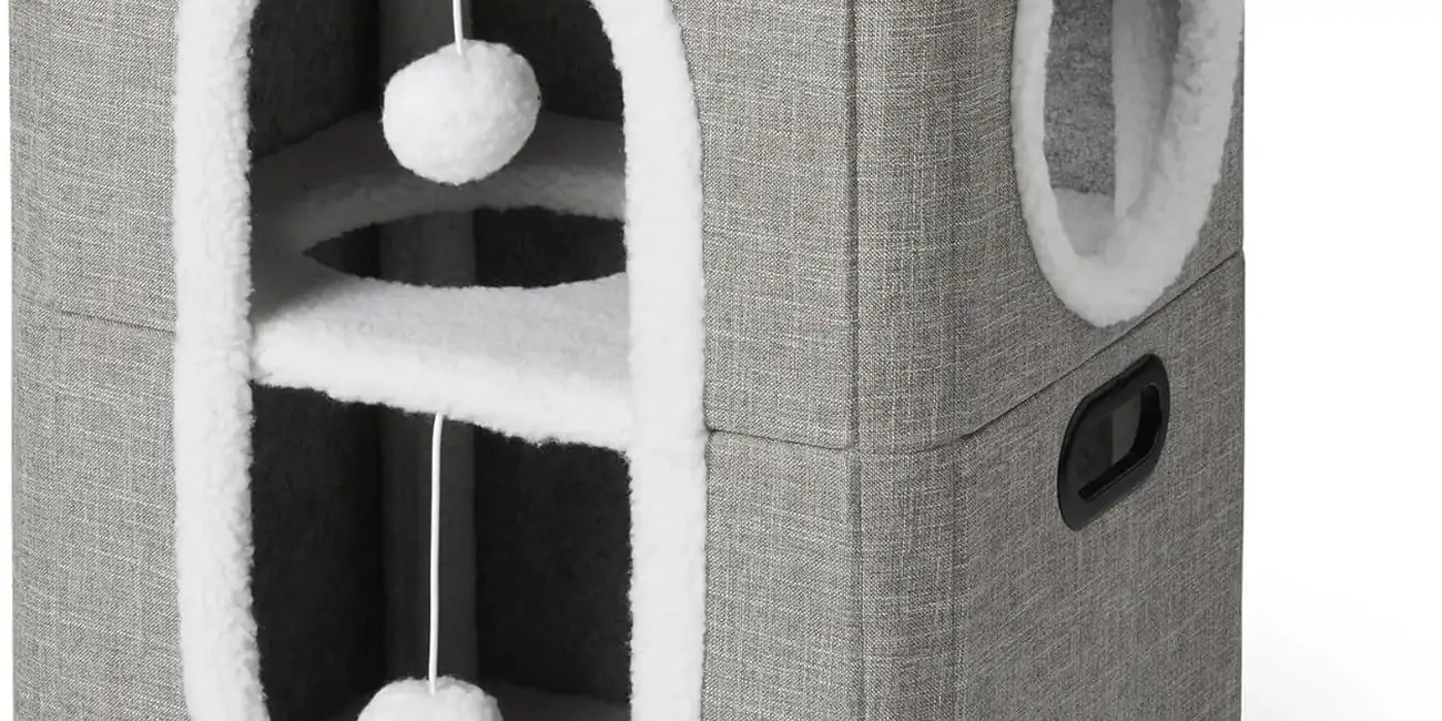 Amazon Basics caseta para gatos de 2 pisos