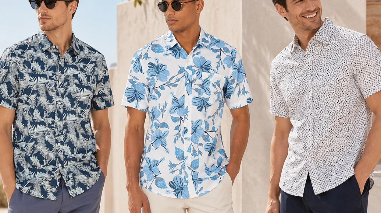 amazon-essentials-camisas-estampadas-manga-corta-hombre-chollo