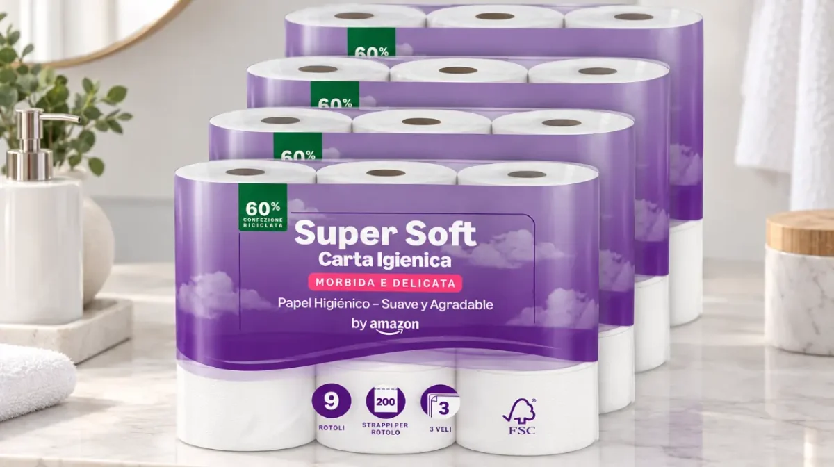 Pack x36 Rollos Papel higiénico Amazon Quilted Acolchado de 3 capas