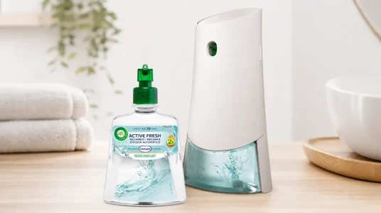 Air Wick Active Fresh con 4 recambios, ambientador automático fragancia Nenuco de larga duración