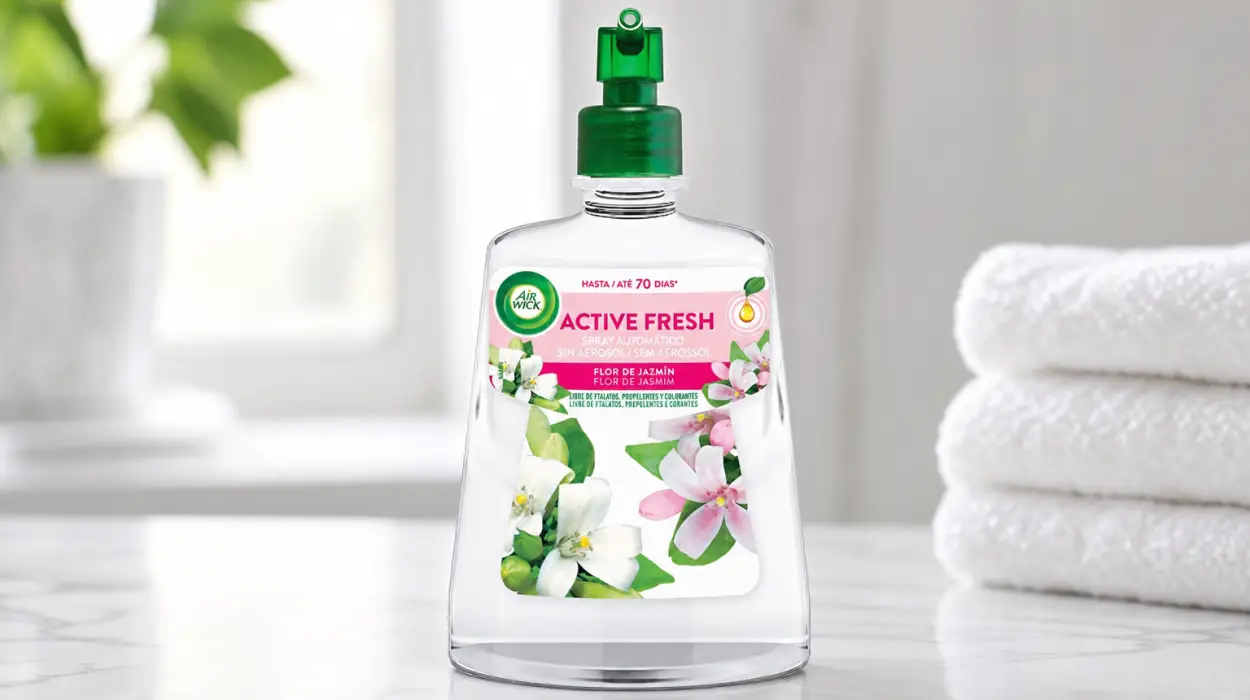 Ambientador automático Air Wick Active Fresh sin aerosol de 228 ml con aroma a flor de jazmín