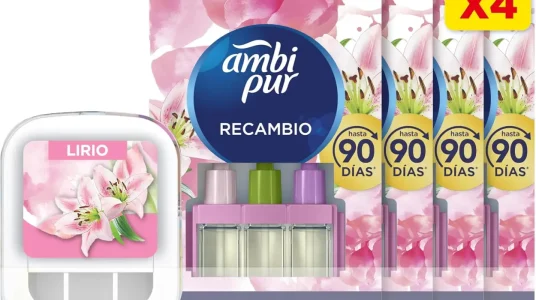 Ambientador eléctrico Ambi Pur 3Volution con 4 recambios de Lirio de 80 ml