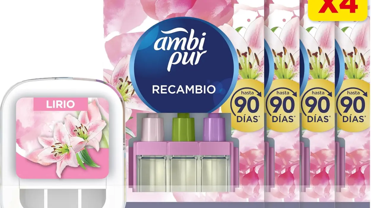 Ambientador eléctrico Ambi Pur 3Volution con 4 recambios de Lirio de 80 ml