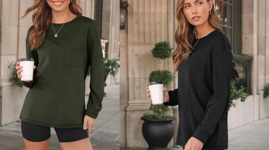 camisetas holgadas de manga larga para mujer