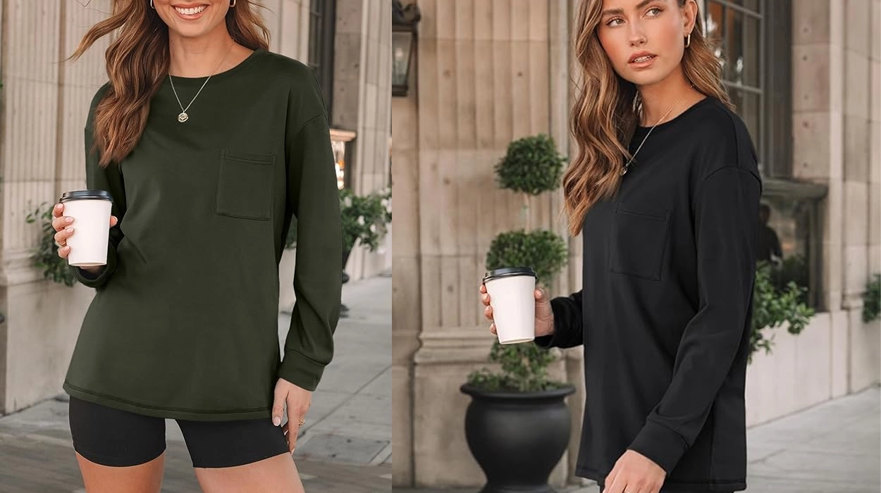 camisetas holgadas de manga larga para mujer