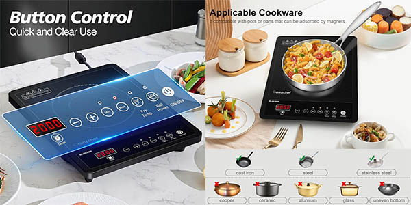 Amzchef placa inducción portátil oferta