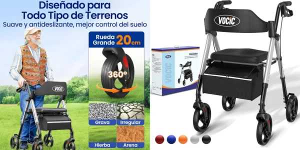 Andador plegable y ligero VOCIC con asiento