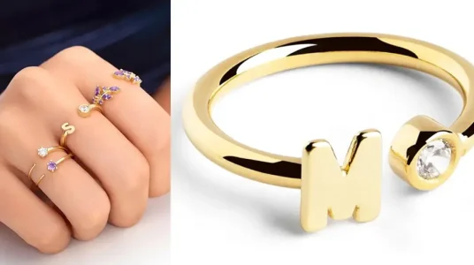 Anillo ajustable en plata Singularu Letter Diamond