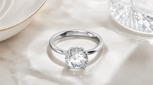Anillo de cóctel Constella de Swarovski en blanco con baño de rodio