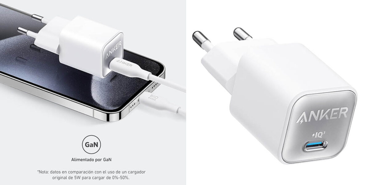Cargador de pared ultracompacto Anker USB-C GAN 30W