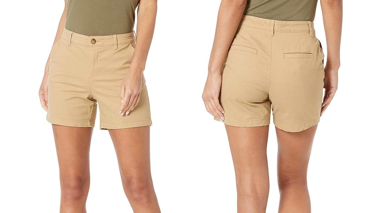 pantalón corto Amazon Essentials de talle medio para mujer