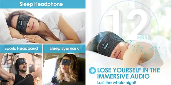 Antifaz para dormir con auriculares inalámbricos