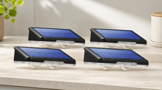 Pack x4 Apliques solares de pared LakiHomi IP65 con 3 modos de luz