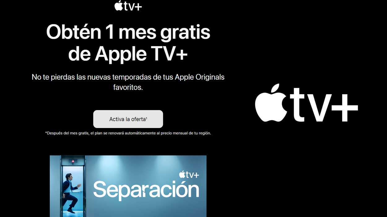 Apple TV gratis 1 mes