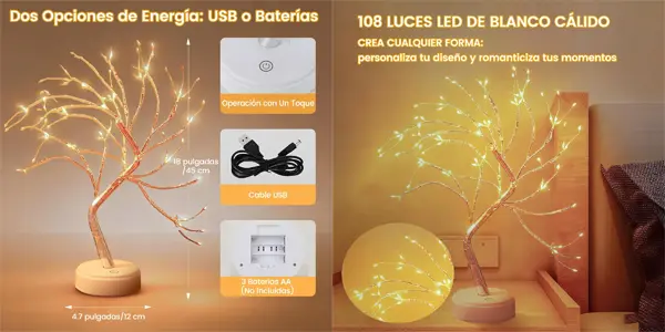 Arbol decorativo Rintea con iluminación LED
